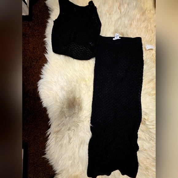 Black Knit Two-Piece Set - Picture 1 of 3